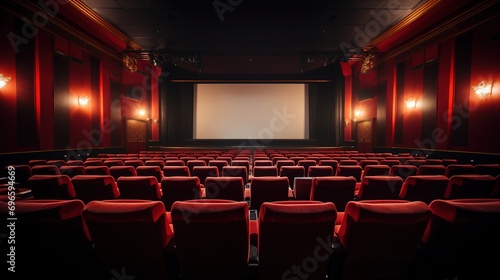 Modern cinema with empty seats