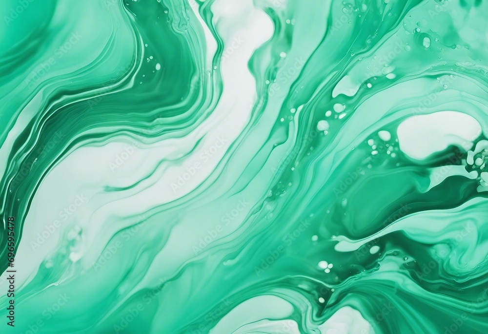 Abstract watercolor paint background illustration - Green turquoise color with liquid fluid marbled