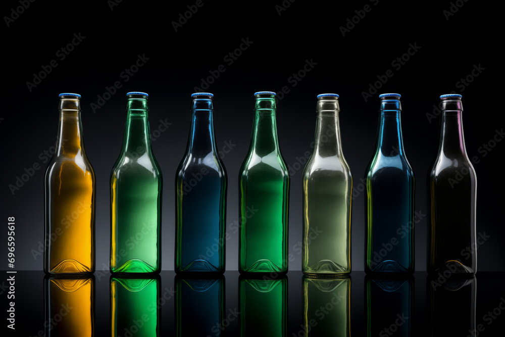 bottle of wine. collection bottles. bottles of wine. A set of glass empty bottles on dark black background. A Set of Clear Glass and Black Bottles for Whiskey, Vodka, Gin, Rum, Liquor or Tequila Bottl bottle of wine. collection bottles. bottles of wine. A set of glass empty bottles on dark black background. A Set of Clear Glass and Black Bottles for Whiskey, Vodka, Gin, Rum, Liquor or Tequila Bottl