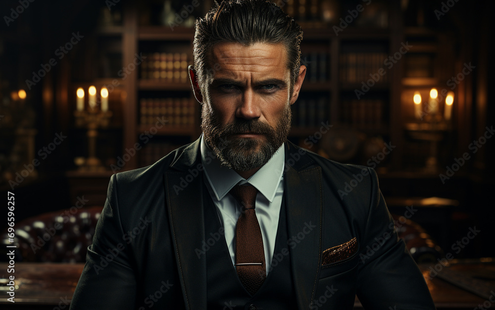 Create Stunning Image of Beard Male Business Man In an Office Wearing Tailored Suit Create Stunning Image of Beard Male Business Man In an Office Wearing Tailored Suit