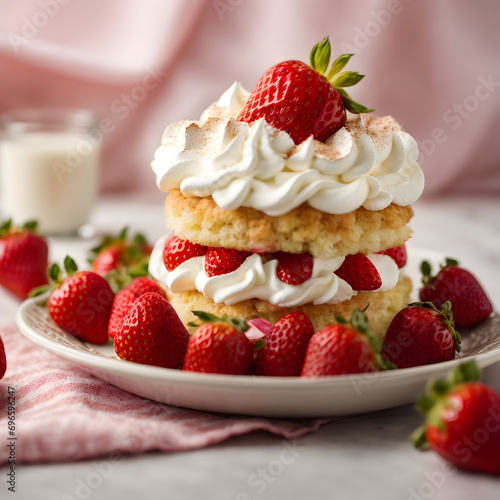 Strawberry Shortcake with Whipped Cream - Luscious Layers of Fresh Berries and Silky Whipped Perfection
