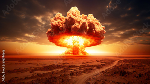 Nuclear explosion in a desert