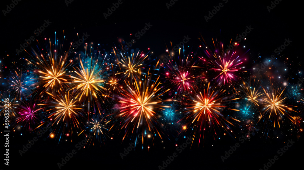 Fototapeta premium Colorful fireworks background