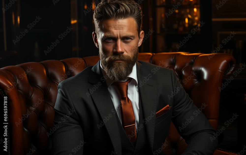 Create Stunning Image of Beard Male Business Man In an Office Wearing Tailored Suit Create Stunning Image of Beard Male Business Man In an Office Wearing Tailored Suit
