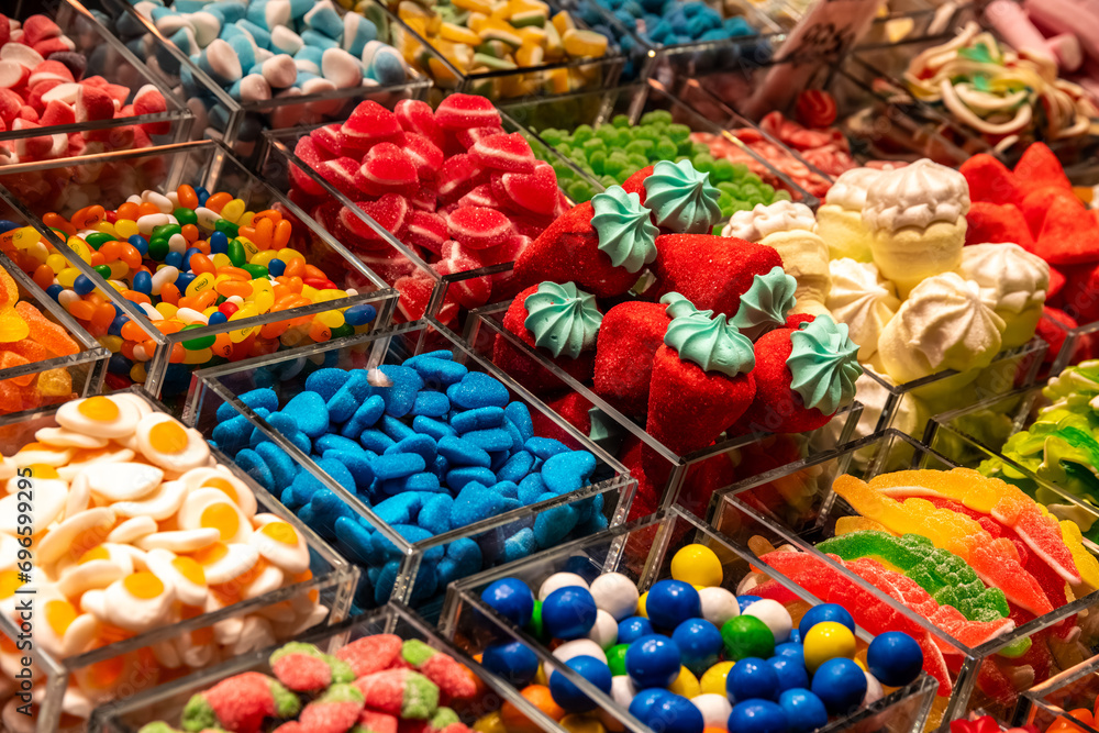 Colorful Variety: Intense Candies and Fruity Sugar Confections