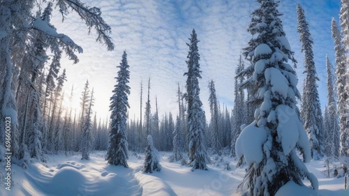 Alaska forest in winter 