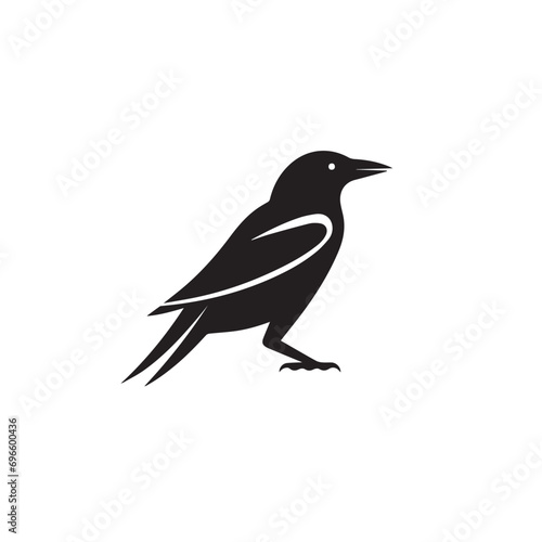 Crow in cartoon, doodle style. Isolated 2d vector illustration in logo, icon, sketch style, Eps 10, black and white. AI Generative © Alexey