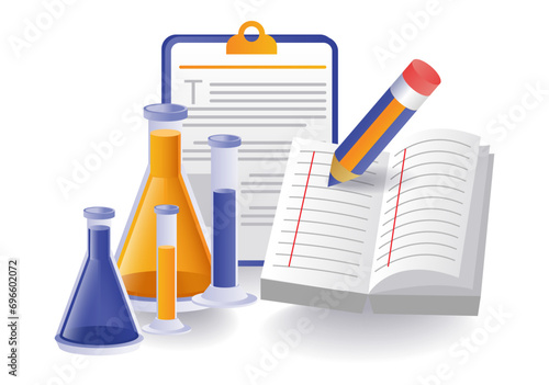 Illustrative concept of recording the results of a laboratory experiment