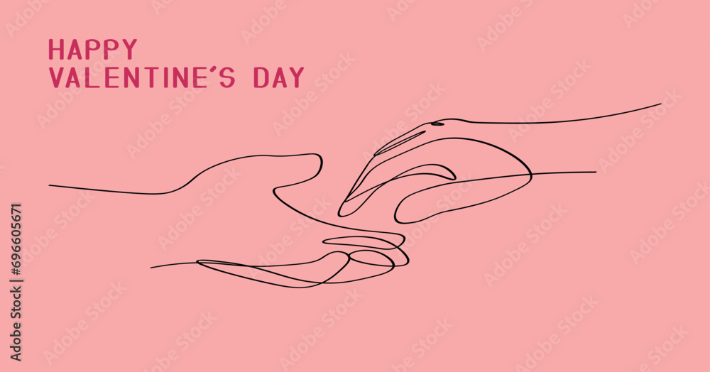 Greeting banner for Valentine's Day with drawn hands Greeting banner for Valentine's Day with drawn hands