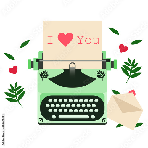 Retro typewriter with text ...