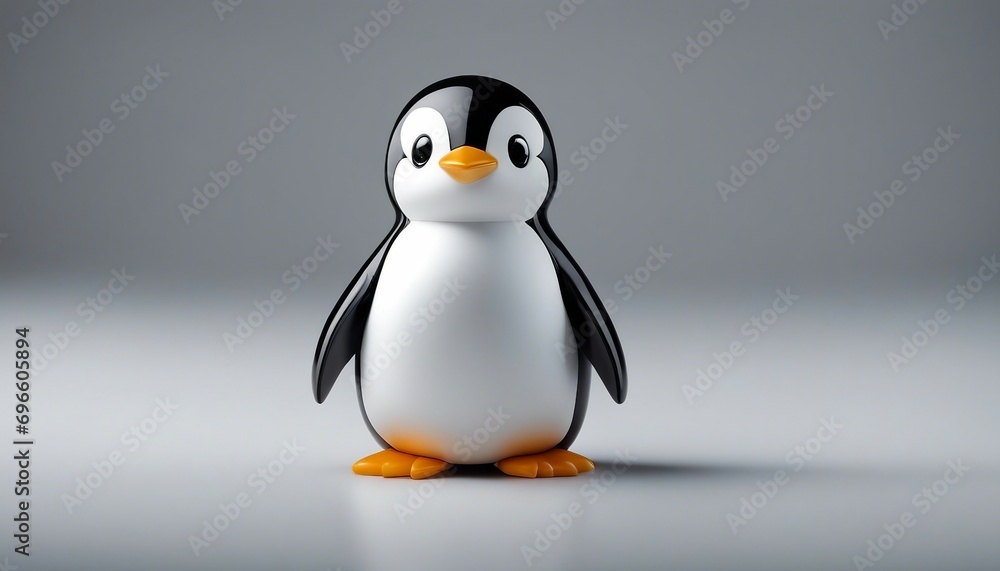 Fototapeta premium Penguin isolated on gray background. 3d render illustration.