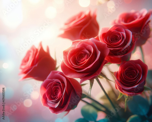 beautiful romantic red roses flowers