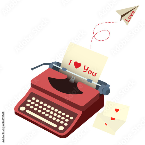 Retro typewriter with text ...