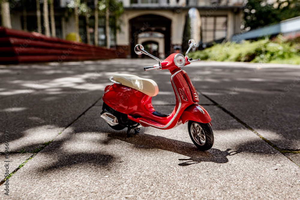 red vespa scooter miniature model