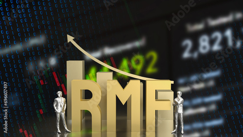 The Gold rmf text for Business concept 3d rendering. photo