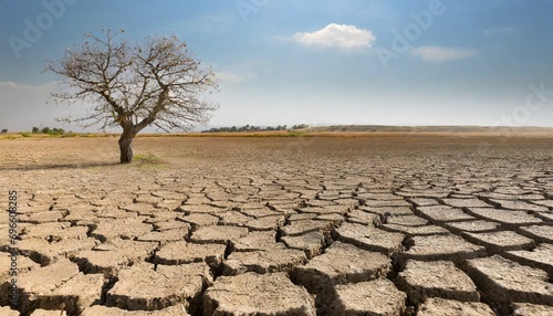  Terre craquelée par la sécheresse. Concept de réchauffement climatique