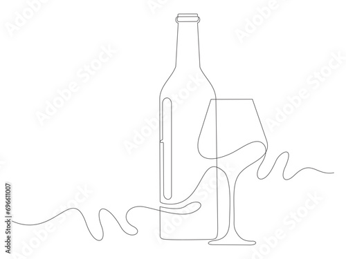wine bottle and glass