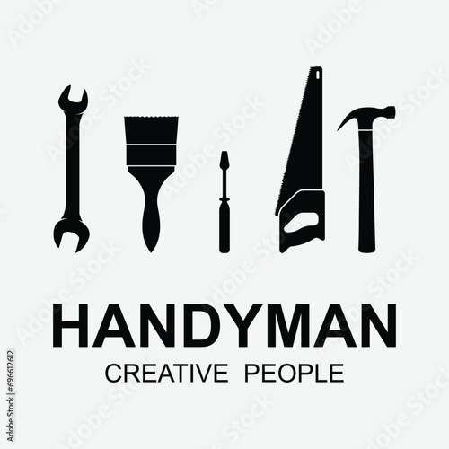 handyman logo vector icon illustration template
