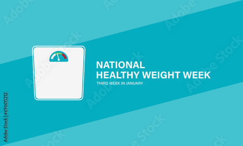 National Healthy Weight Week Background Vector Illustration 