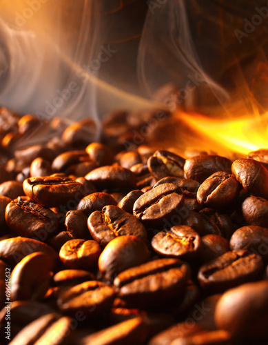 fresh aromatic coffee beans being roasted generative