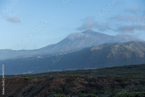 teide volcano in the clouds