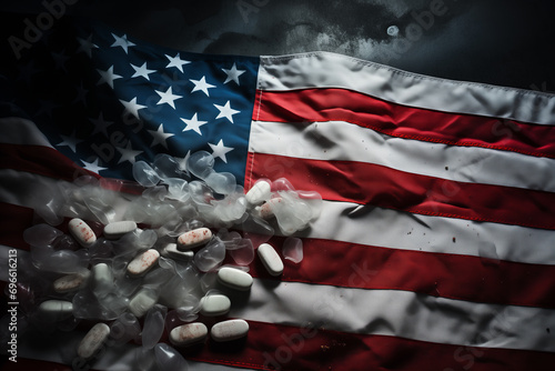 American Drug Crisis: Fentanyl and Meth on the Flag