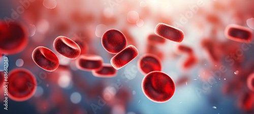 Close up of blood cells   abstract background with copy space for text placement and design elements photo