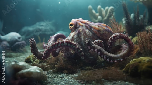 Hunting expedition: the octopus explores the ocean depths for food