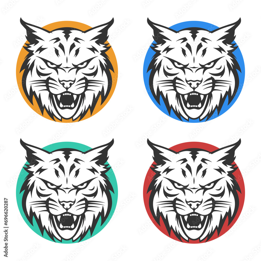 Fototapeta premium Bobcat Illustration Clip Art Design Shape. Animal Silhouette Icon Vector.
