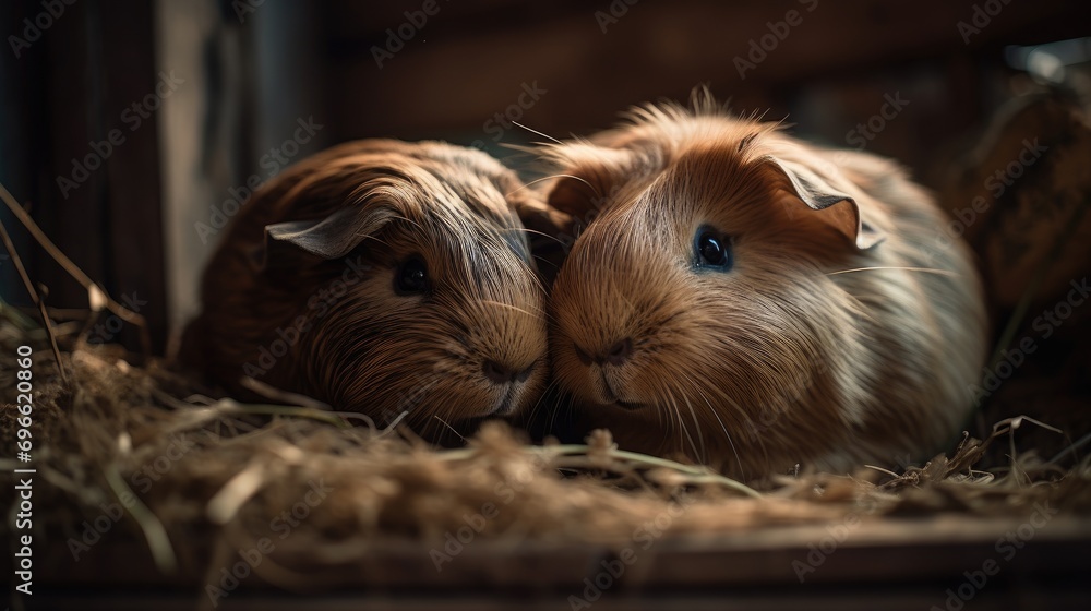 a pair of guinea pigs playing together a pair of guinea pigs playing together