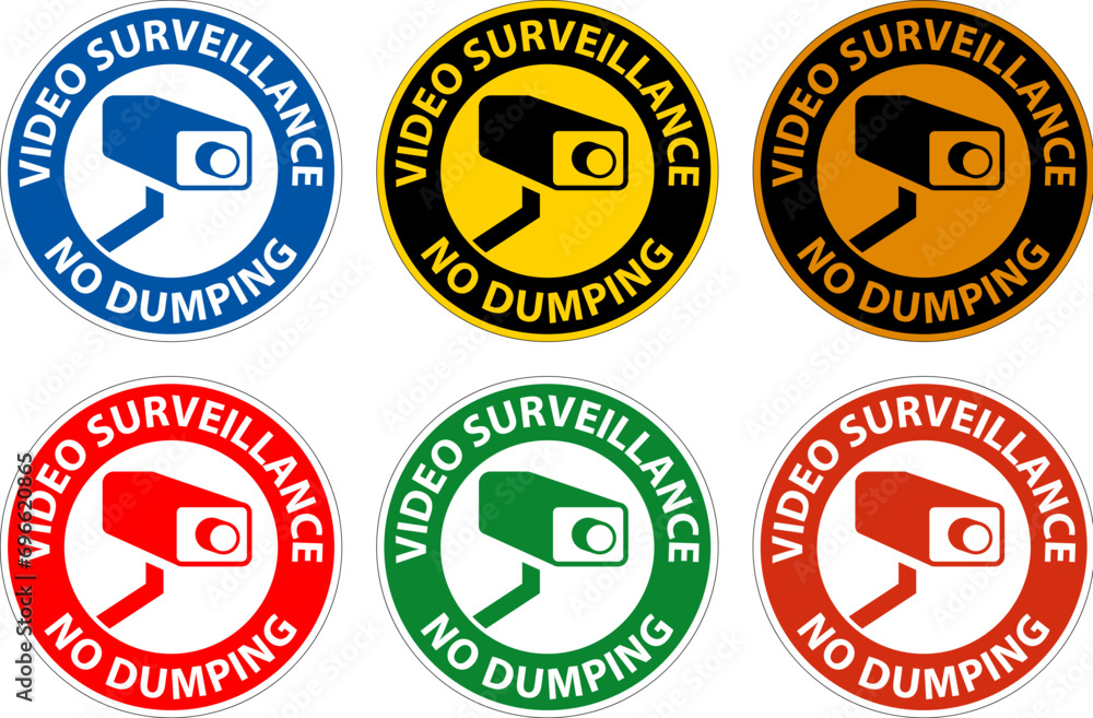 Caution Sign Video Surveillance, No Dumping Caution Sign Video Surveillance, No Dumping