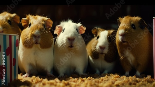 a pair of guinea pigs playing together