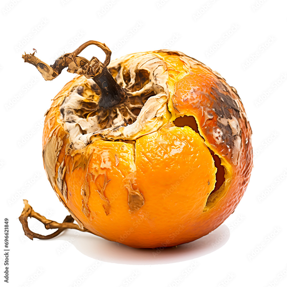 Rotten Orange Unhealthy Eating Concept in Spoiled Citrus