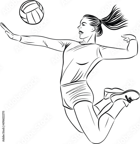 Female volleyball player in action