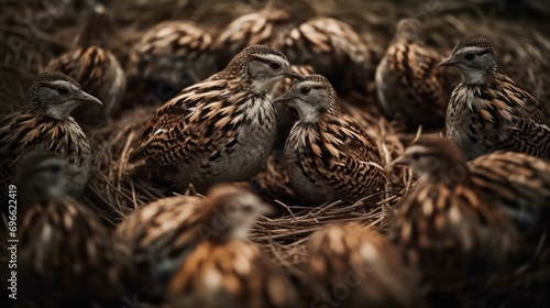 flock of quail in wild forest © arif