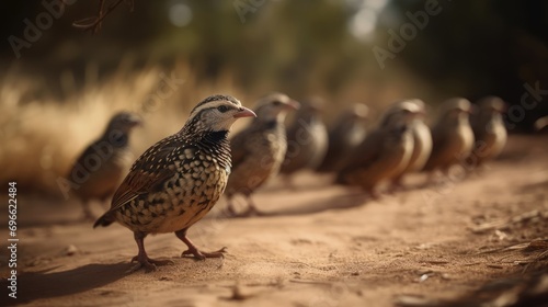 flock of quail in wild forest © arif