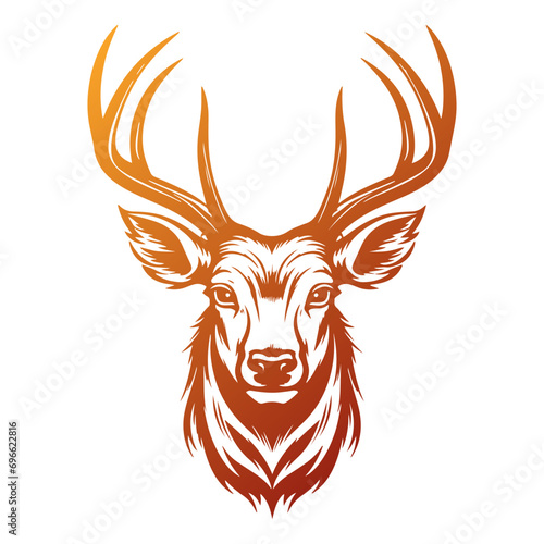 Buck Illustration Clip Art Design Shape. Deer Silhouette Icon Vector.