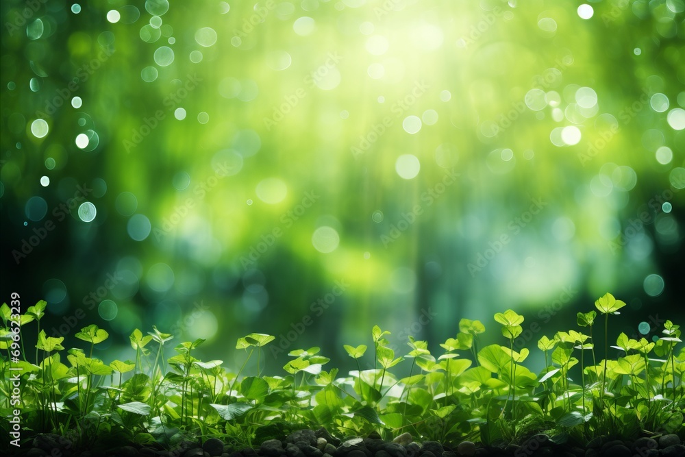 Fototapeta premium Festive stpatricks day background with green tones and text space for creative placement