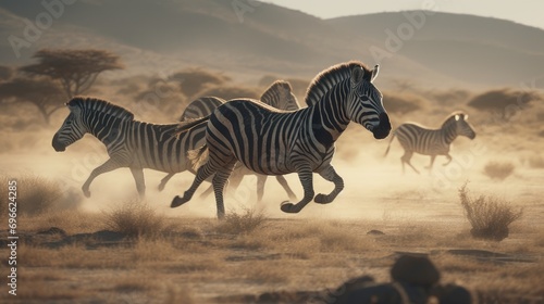 A collection of photos of zebras in the wild forest seen up close