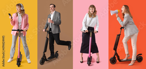 Set of business people with...
