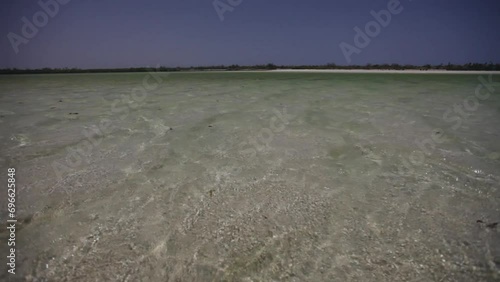 Shallow ocean water in Kenya - Wide shot