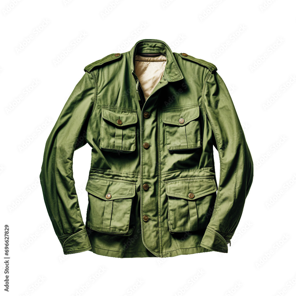 Khaki jacket, PNG image, isolated object Khaki jacket, PNG image, isolated object