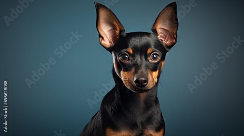 Toy Terrier in Charming Studio Portrait