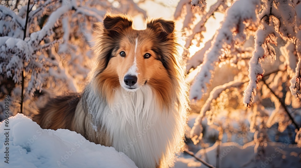 Collie in a Winter Wonderland Setting Collie in a Winter Wonderland Setting