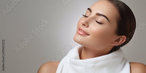Serenity in Spa: A Young Woman Relaxing. Generative ai
