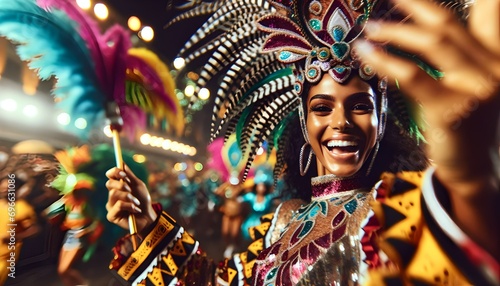 woman in a street carnival, generative AI