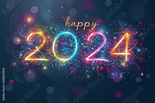 New Year background 2024 generative ai
