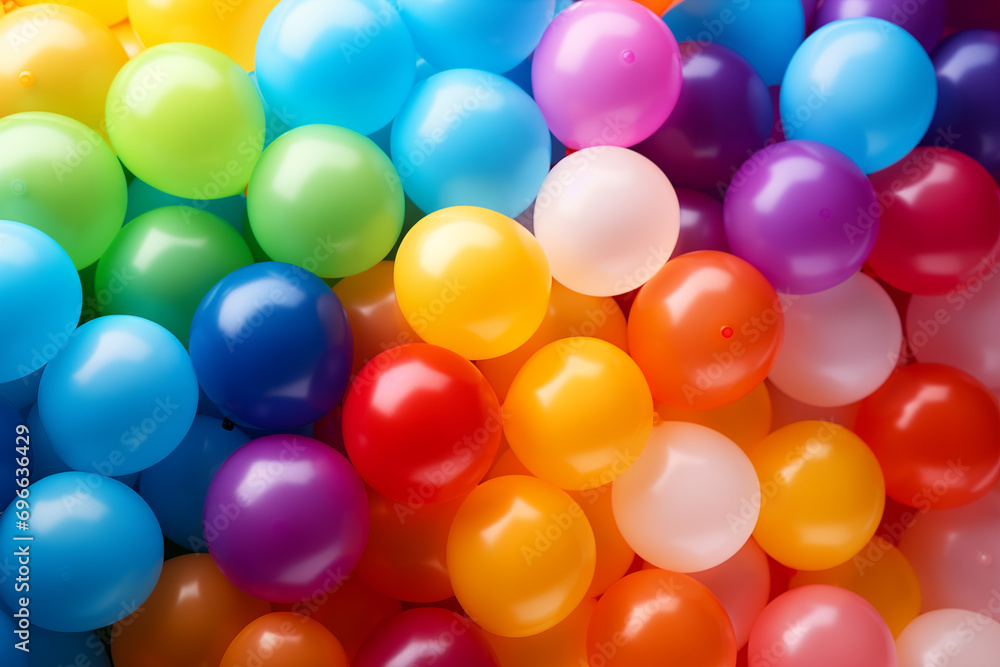 Balões coloridos aglomerados - Papel de parede arco-iris de bechigas