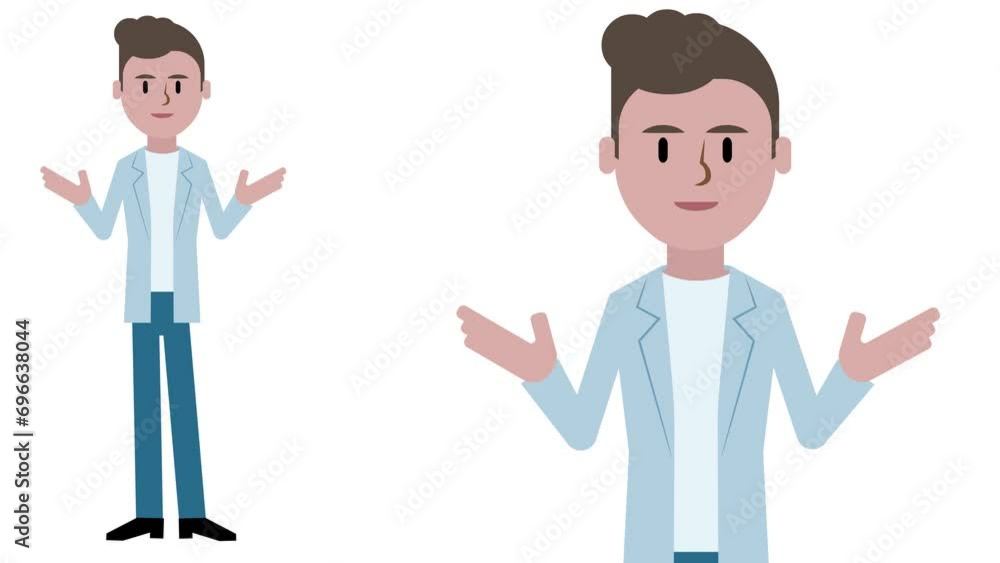 Animation of a man giving a presentation (with alpha matte) Animation of a man giving a presentation (with alpha matte)