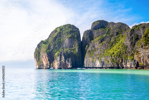 Beautiful landscape of the Maya Bay in the Phi Phi Islands in Thailand